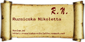Ruzsicska Nikoletta névjegykártya